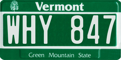 VT license plate WHY847