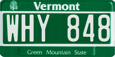 VT license plate WHY848