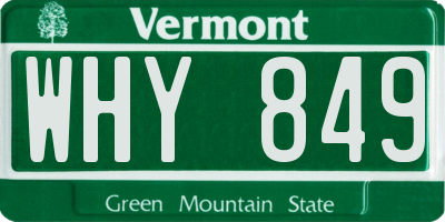 VT license plate WHY849