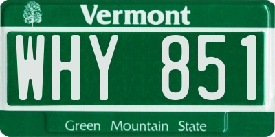 VT license plate WHY851