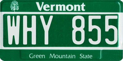 VT license plate WHY855
