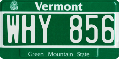 VT license plate WHY856