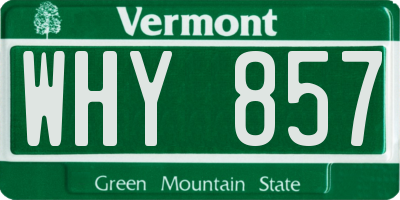 VT license plate WHY857