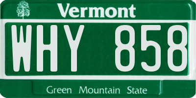 VT license plate WHY858