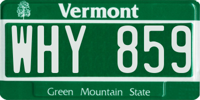 VT license plate WHY859