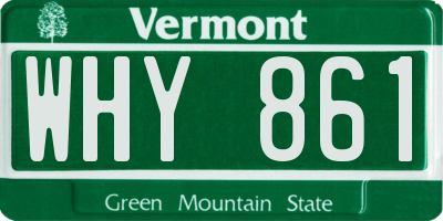 VT license plate WHY861