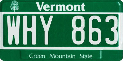 VT license plate WHY863