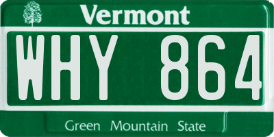 VT license plate WHY864