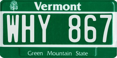 VT license plate WHY867