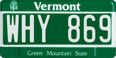 VT license plate WHY869