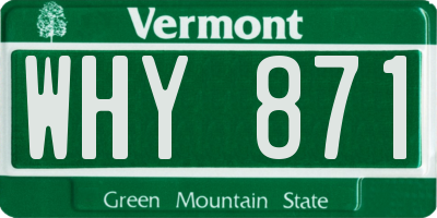 VT license plate WHY871