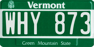 VT license plate WHY873