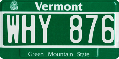 VT license plate WHY876