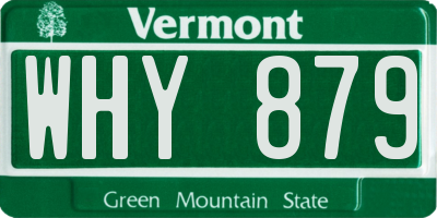 VT license plate WHY879