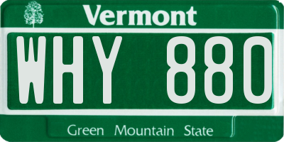 VT license plate WHY880