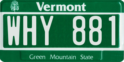 VT license plate WHY881