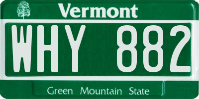 VT license plate WHY882