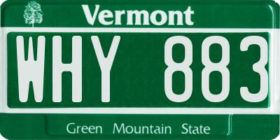 VT license plate WHY883