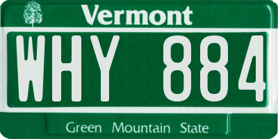 VT license plate WHY884