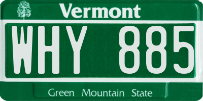 VT license plate WHY885