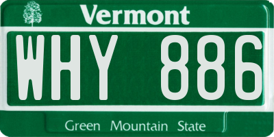 VT license plate WHY886