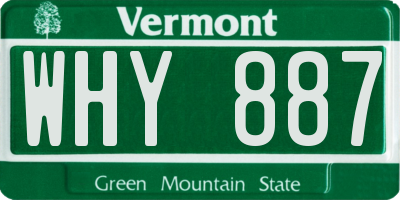 VT license plate WHY887