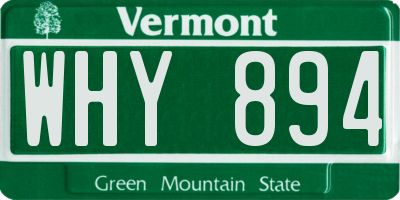VT license plate WHY894