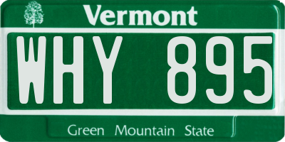 VT license plate WHY895