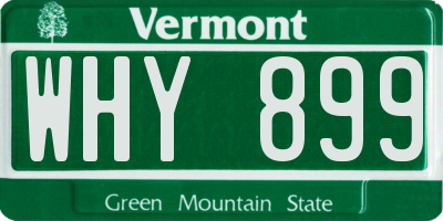 VT license plate WHY899