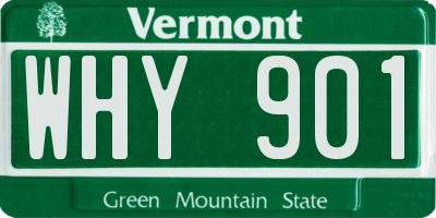 VT license plate WHY901