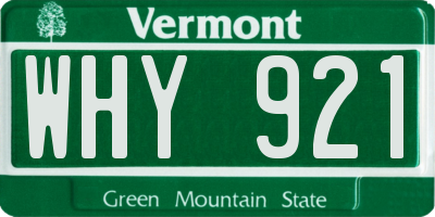 VT license plate WHY921