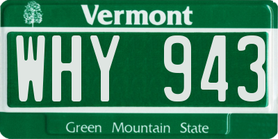 VT license plate WHY943