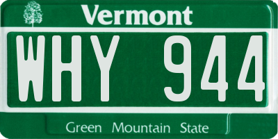 VT license plate WHY944