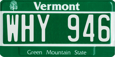 VT license plate WHY946