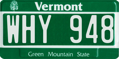 VT license plate WHY948