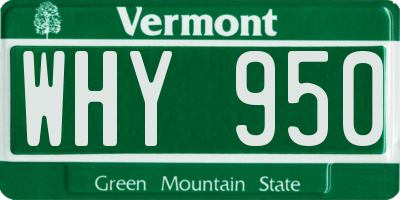 VT license plate WHY950