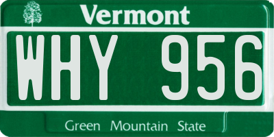 VT license plate WHY956