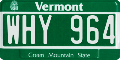 VT license plate WHY964