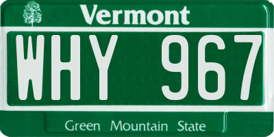 VT license plate WHY967