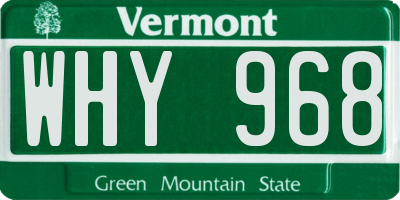 VT license plate WHY968