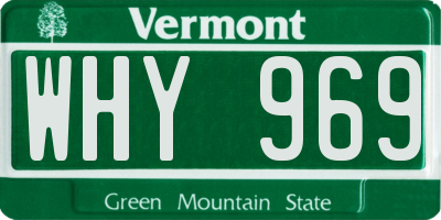 VT license plate WHY969