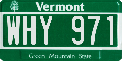 VT license plate WHY971