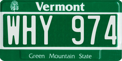 VT license plate WHY974