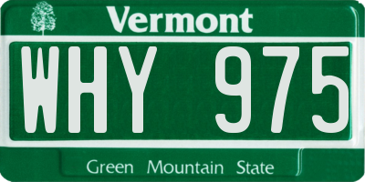 VT license plate WHY975