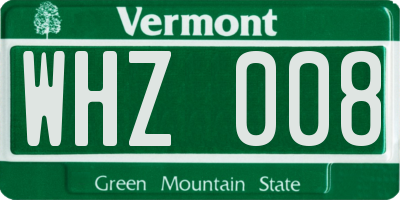 VT license plate WHZ008