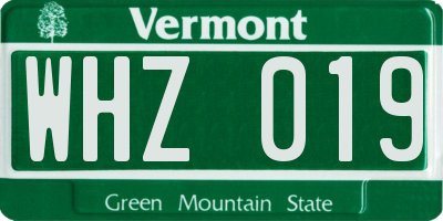 VT license plate WHZ019