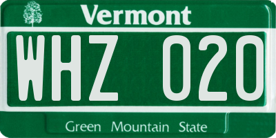 VT license plate WHZ020