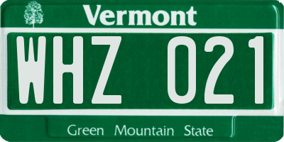 VT license plate WHZ021