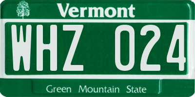 VT license plate WHZ024