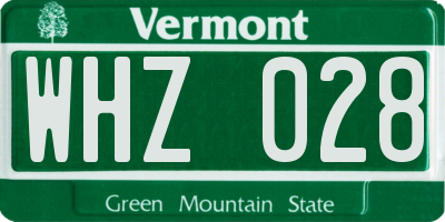 VT license plate WHZ028